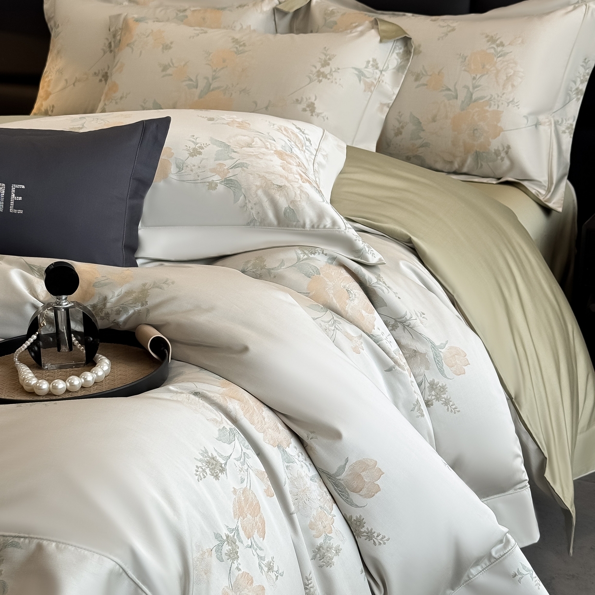 91家纺网 家纺一手货源 找家纺 （总）花时间 2025新款100支天丝棉提花四件套