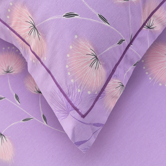 91家纺网 家纺一手货源 找家纺 董成龙 2026新款直播爆款加厚全棉活性磨毛四件套纯棉三件套 晚晴-紫