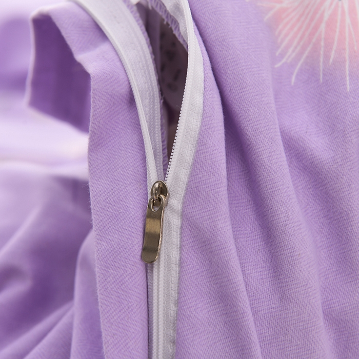 91家纺网 家纺一手货源 找家纺 董成龙 2026新款直播爆款加厚全棉活性磨毛四件套纯棉三件套 晚晴-紫