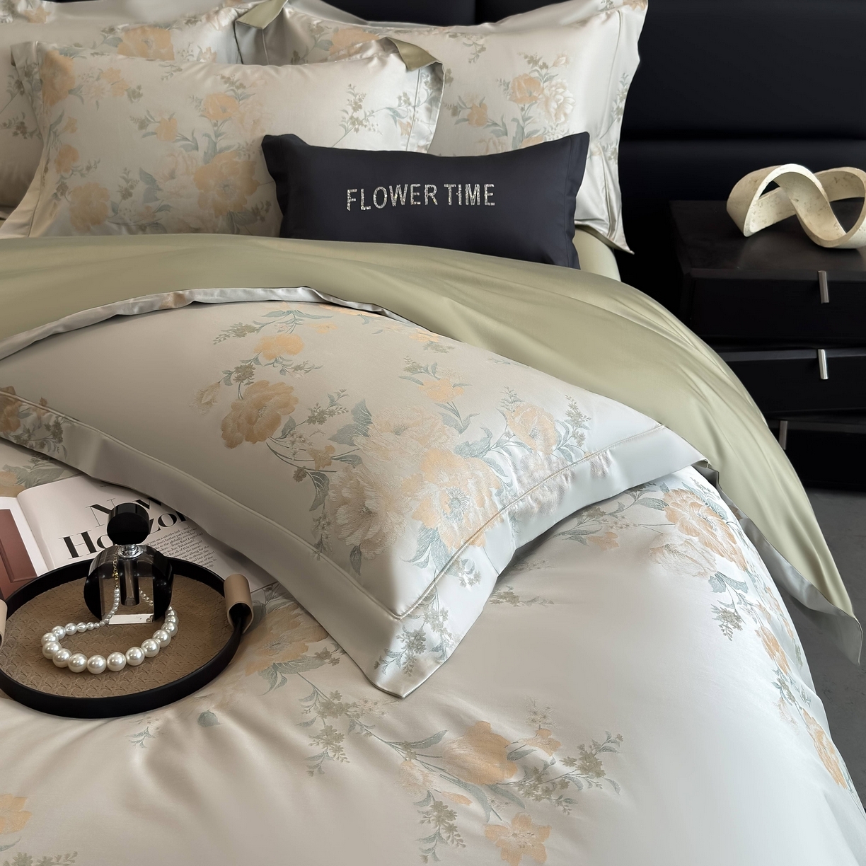 91家纺网 家纺一手货源 找家纺 （总）花时间 2025新款100支天丝棉提花四件套