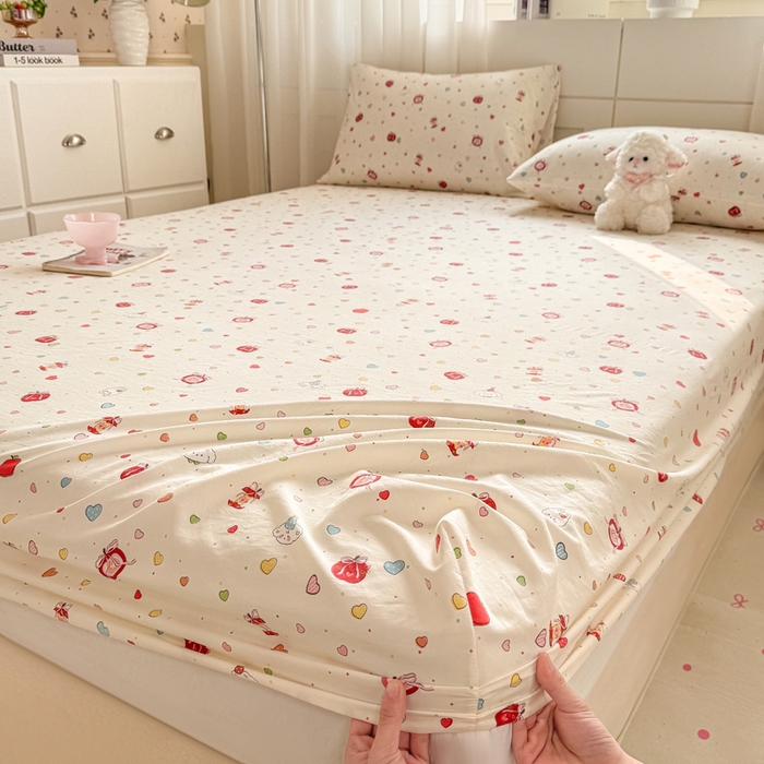 91家纺网 家纺一手货源 找家纺 一比一家纺 2026春夏新款A类仿棉单床笠床罩床笠单件 快乐时光