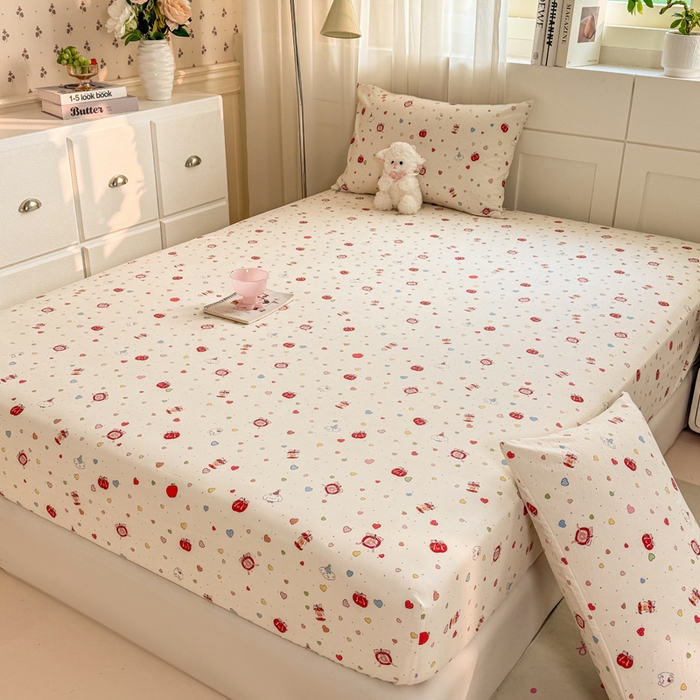 91家纺网 家纺一手货源 找家纺 一比一家纺 2026春夏新款A类仿棉单床笠床罩床笠单件 快乐时光