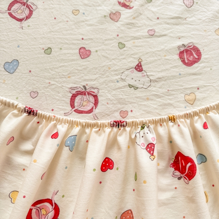 91家纺网 家纺一手货源 找家纺 一比一家纺 2026春夏新款A类仿棉单床笠床罩床笠单件 快乐时光