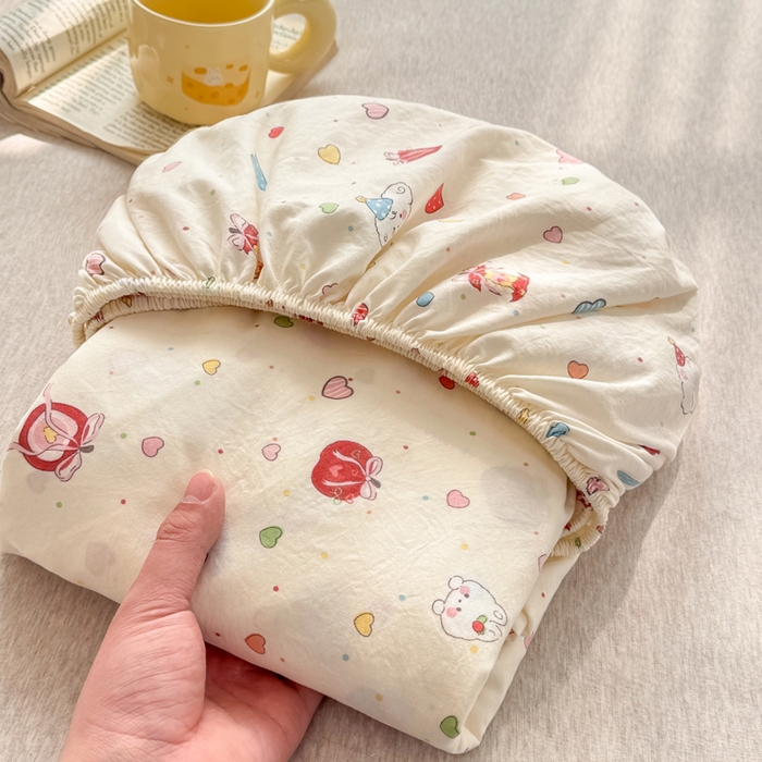 91家纺网 家纺一手货源 找家纺 一比一家纺 2026春夏新款A类仿棉单床笠床罩床笠单件 快乐时光