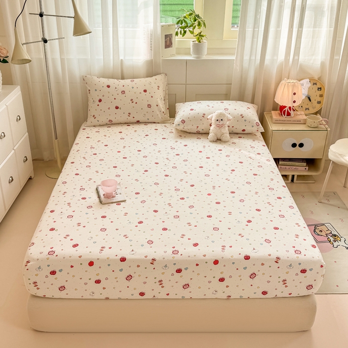 91家纺网 家纺一手货源 找家纺 一比一家纺 2026春夏新款A类仿棉单床笠床罩床笠单件 快乐时光