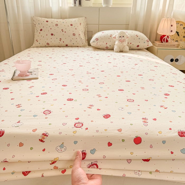 91家纺网 家纺一手货源 找家纺 一比一家纺 2026春夏新款A类仿棉单床笠床罩床笠单件 快乐时光