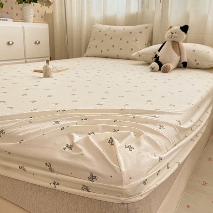 91家纺网 家纺一手货源 找家纺 一比一家纺 2026春夏新款A类仿棉单床笠床罩床笠单件 梦幻灰