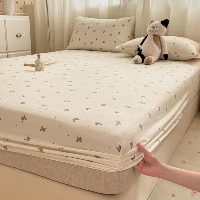 91家纺网 家纺一手货源 找家纺 一比一家纺 2026春夏新款A类仿棉单床笠床罩床笠单件 梦幻灰