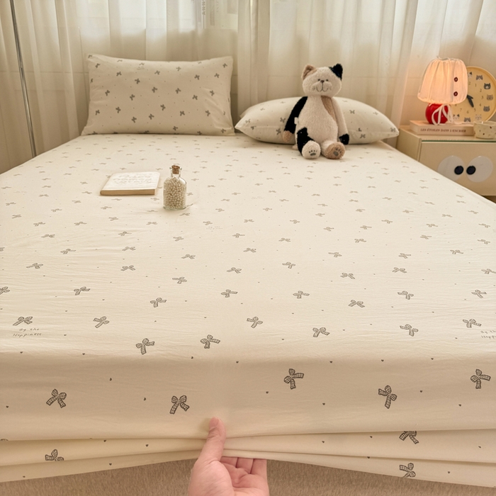 91家纺网 家纺一手货源 找家纺 一比一家纺 2026春夏新款A类仿棉单床笠床罩床笠单件 梦幻灰