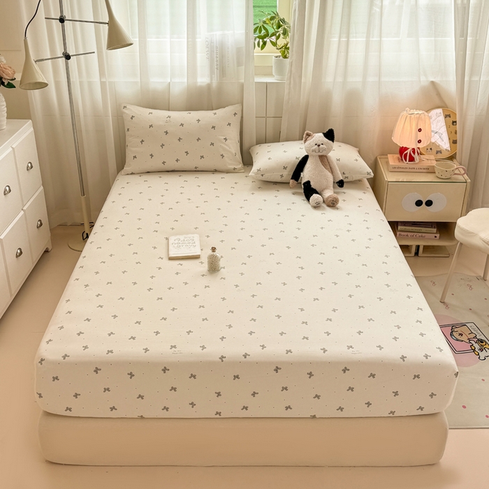 91家纺网 家纺一手货源 找家纺 一比一家纺 2026春夏新款A类仿棉单床笠床罩床笠单件 梦幻灰