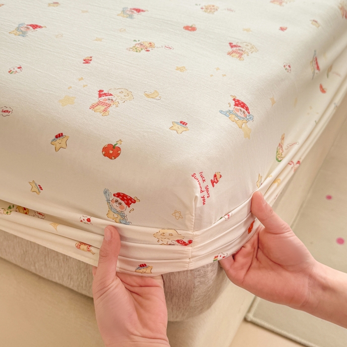 91家纺网 家纺一手货源 找家纺 一比一家纺 2026春夏新款A类仿棉单床笠床罩床笠单件 圣诞夜