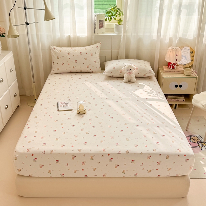 91家纺网 家纺一手货源 找家纺 一比一家纺 2026春夏新款A类仿棉单床笠床罩床笠单件 圣诞夜