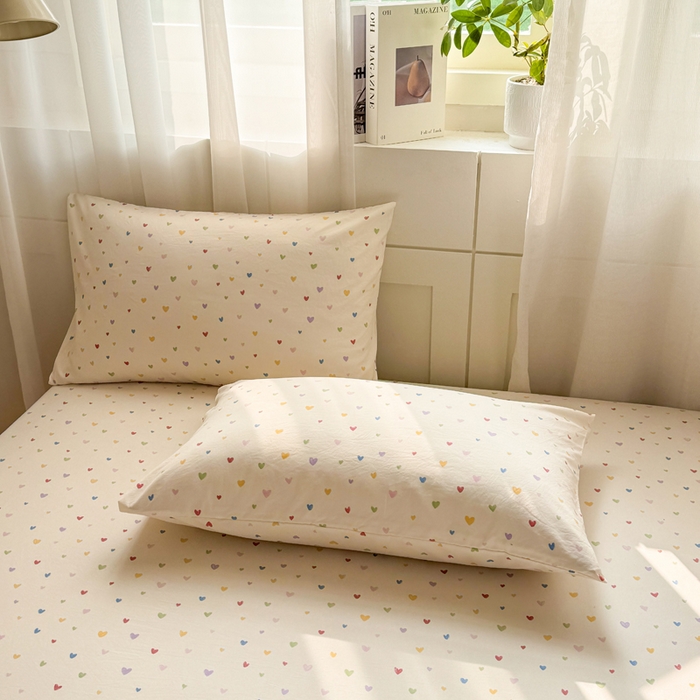 91家纺网 家纺一手货源 找家纺 一比一家纺 2026春夏新款A类仿棉单床笠床罩床笠单件 五彩斑斓