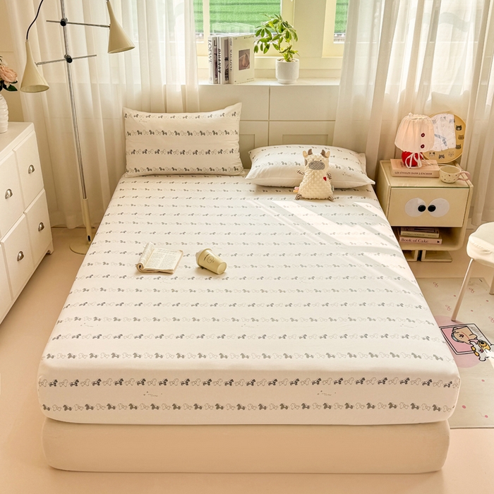 91家纺网 家纺一手货源 找家纺 一比一家纺 2026春夏新款A类仿棉单床笠床罩床笠单件 小木马