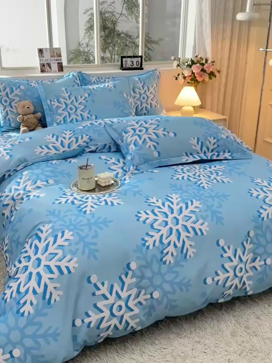 91家纺网 家纺一手货源 找家纺 董成龙 2026新款直播爆款加厚全棉活性磨毛四件套纯棉三件套 夏恋