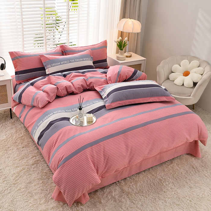 91家纺网 家纺一手货源 找家纺 董成龙 2026新款直播爆款加厚全棉活性磨毛四件套纯棉三件套 小资生活-粉