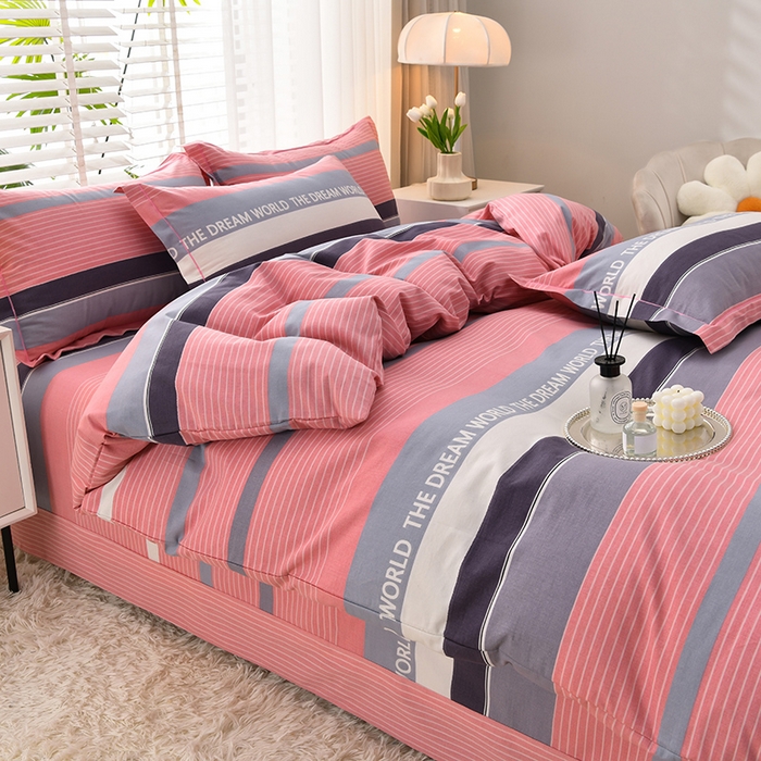 91家纺网 家纺一手货源 找家纺 董成龙 2026新款直播爆款加厚全棉活性磨毛四件套纯棉三件套 小资生活-粉