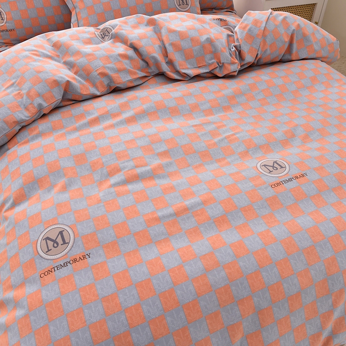 91家纺网 家纺一手货源 找家纺 董成龙 2026新款直播爆款加厚全棉活性磨毛四件套纯棉三件套 祖玛珑-桔