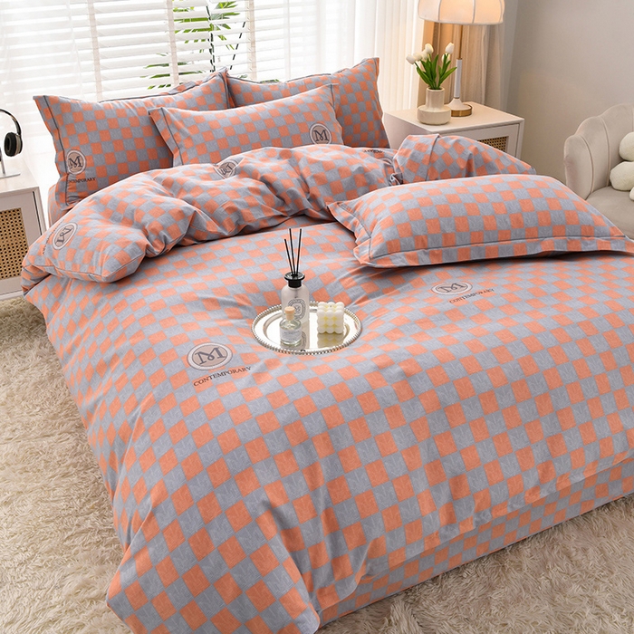 91家纺网 家纺一手货源 找家纺 董成龙 2026新款直播爆款加厚全棉活性磨毛四件套纯棉三件套 祖玛珑-桔