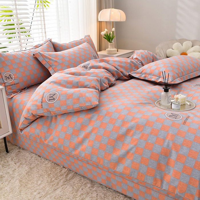 91家纺网 家纺一手货源 找家纺 董成龙 2026新款直播爆款加厚全棉活性磨毛四件套纯棉三件套 祖玛珑-桔