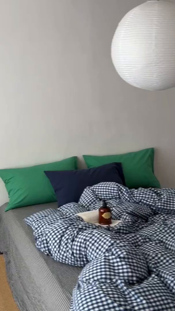 91家纺网 家纺一手货源 找家纺 （总）艾沁家纺 2026新款全棉色织水洗棉简约格子四件套-格律