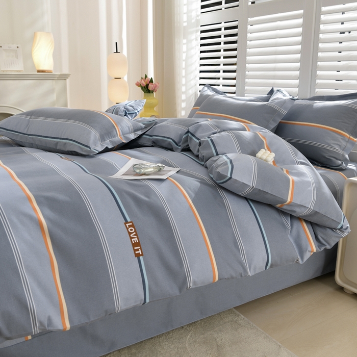 91家纺网 家纺一手货源 找家纺 董成龙 2026新款直播爆款加厚全棉活性磨毛四件套纯棉三件套 爱尔兰-灰