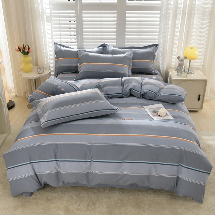 董成龙 2026新款直播爆款加厚全棉活性磨毛四件套纯棉三件套 爱尔兰-灰