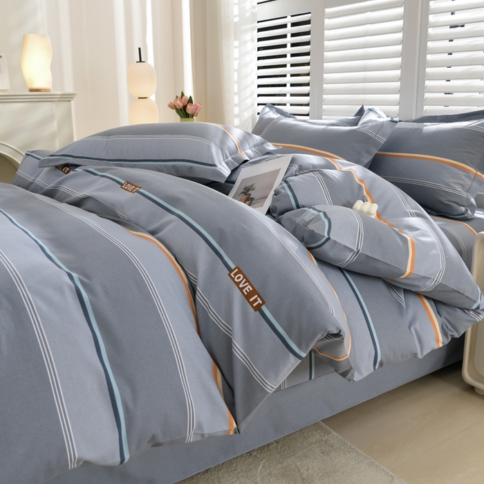 91家纺网 家纺一手货源 找家纺 董成龙 2026新款直播爆款加厚全棉活性磨毛四件套纯棉三件套 爱尔兰-灰