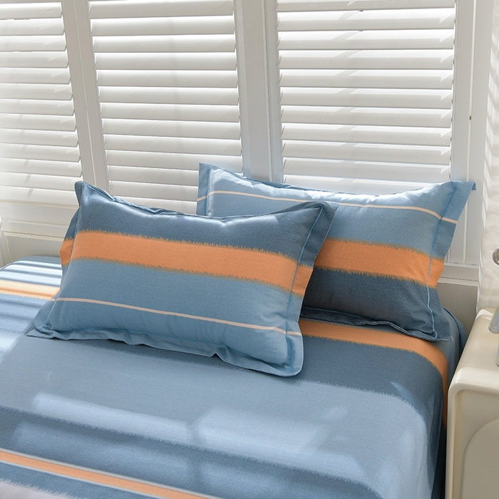 91家纺网 家纺一手货源 找家纺 董成龙 2026新款直播爆款加厚全棉活性磨毛四件套纯棉三件套 格兰特-蓝