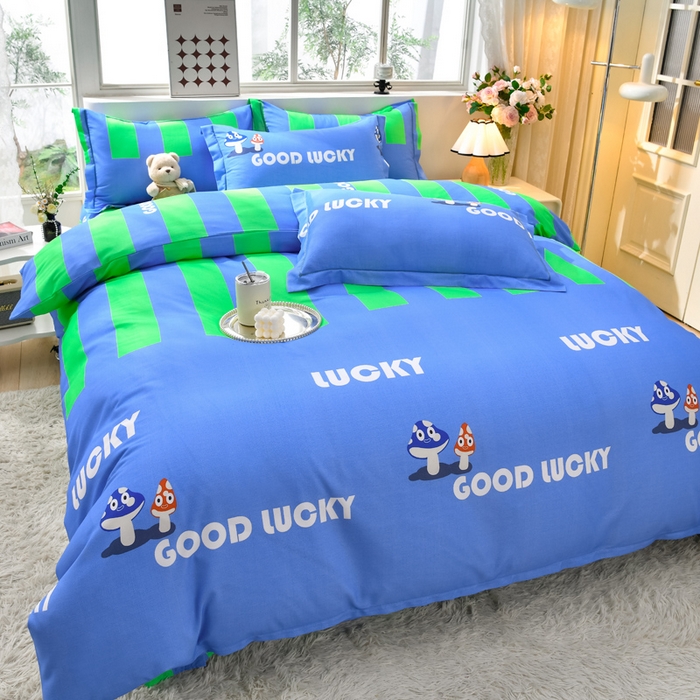 91家纺网 家纺一手货源 找家纺 董成龙 2026新款直播爆款加厚全棉活性磨毛四件套纯棉三件套 卡通-芬迪