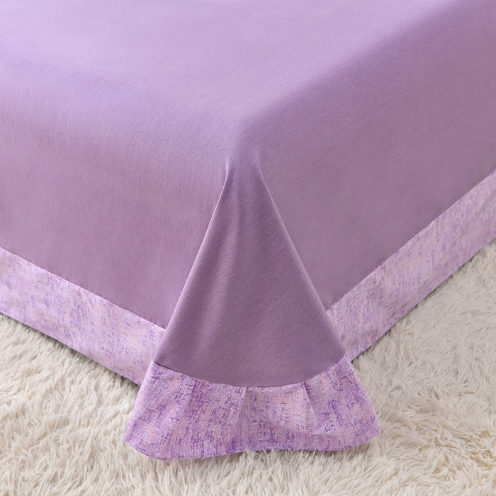 91家纺网 家纺一手货源 找家纺 董成龙 2026新款直播爆款加厚全棉活性磨毛四件套纯棉三件套 米兰-紫