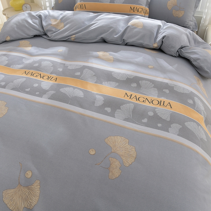 91家纺网 家纺一手货源 找家纺 董成龙 2026新款直播爆款加厚全棉活性磨毛四件套纯棉三件套 秋枫-灰