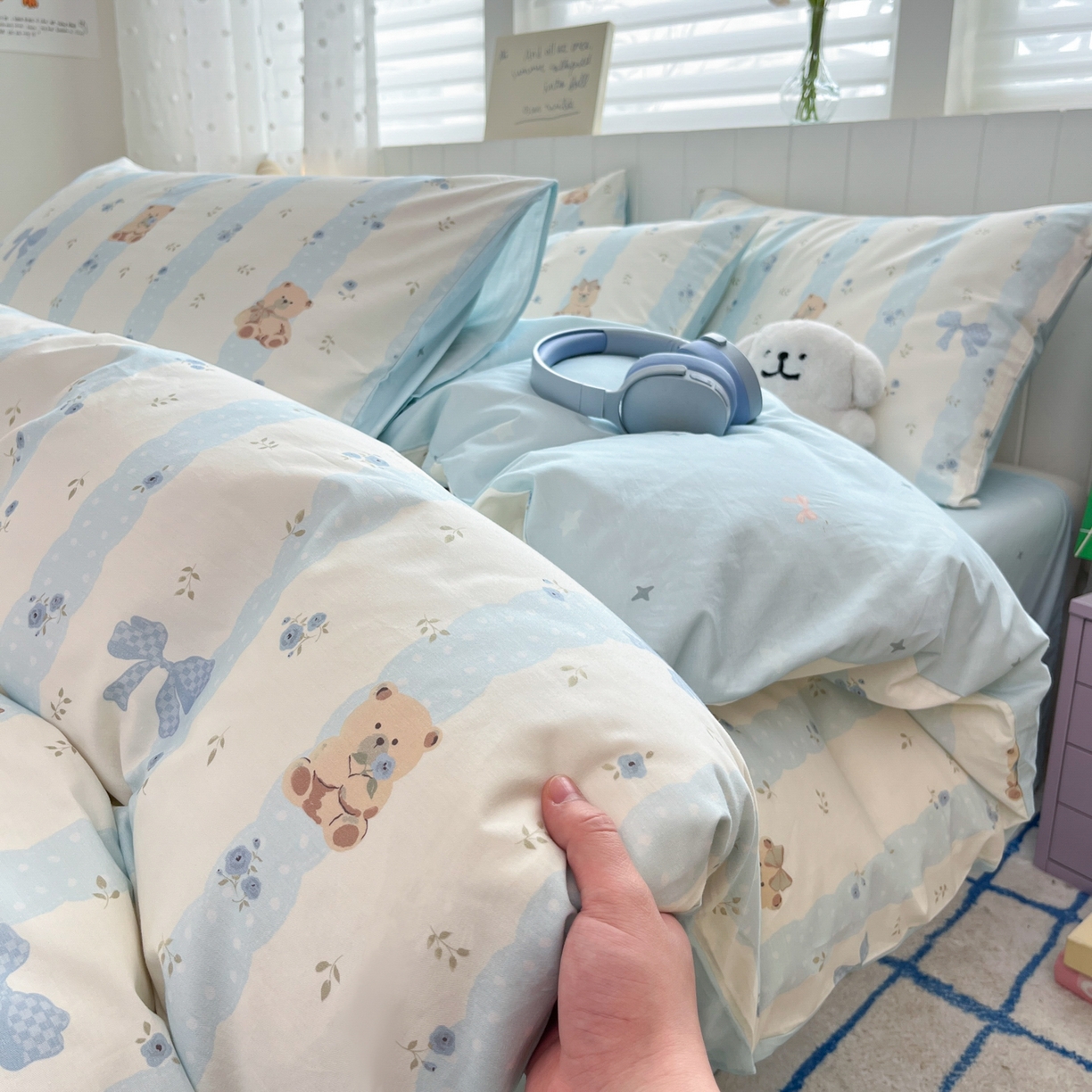 晨希家居 2026春夏新款全棉纯棉小清新多规格四件套 焦糖小熊