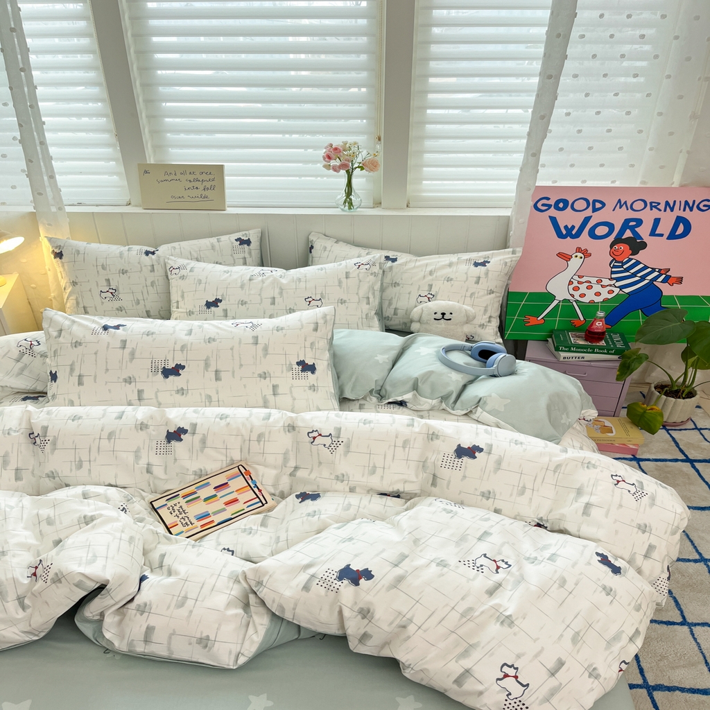 91家纺网 家纺一手货源 找家纺 晨希家居 2026春夏新款全棉纯棉小清新多规格四件套 可爱嘟嘟