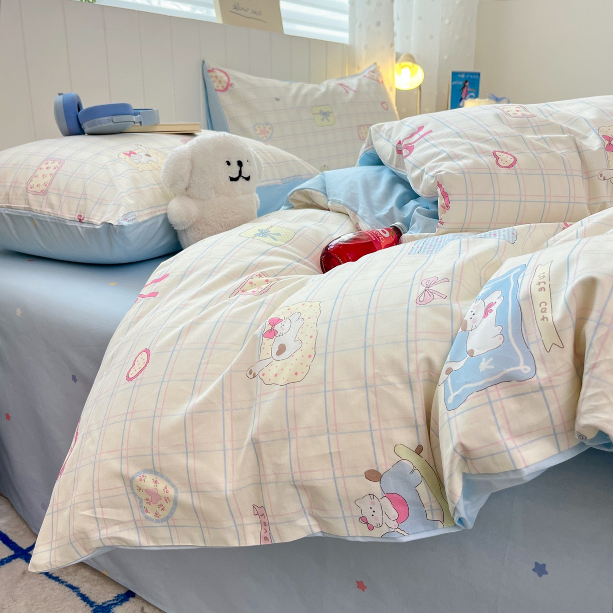 91家纺网 家纺一手货源 找家纺 晨希家居 2026春夏新款全棉纯棉小清新多规格四件套 可爱多多