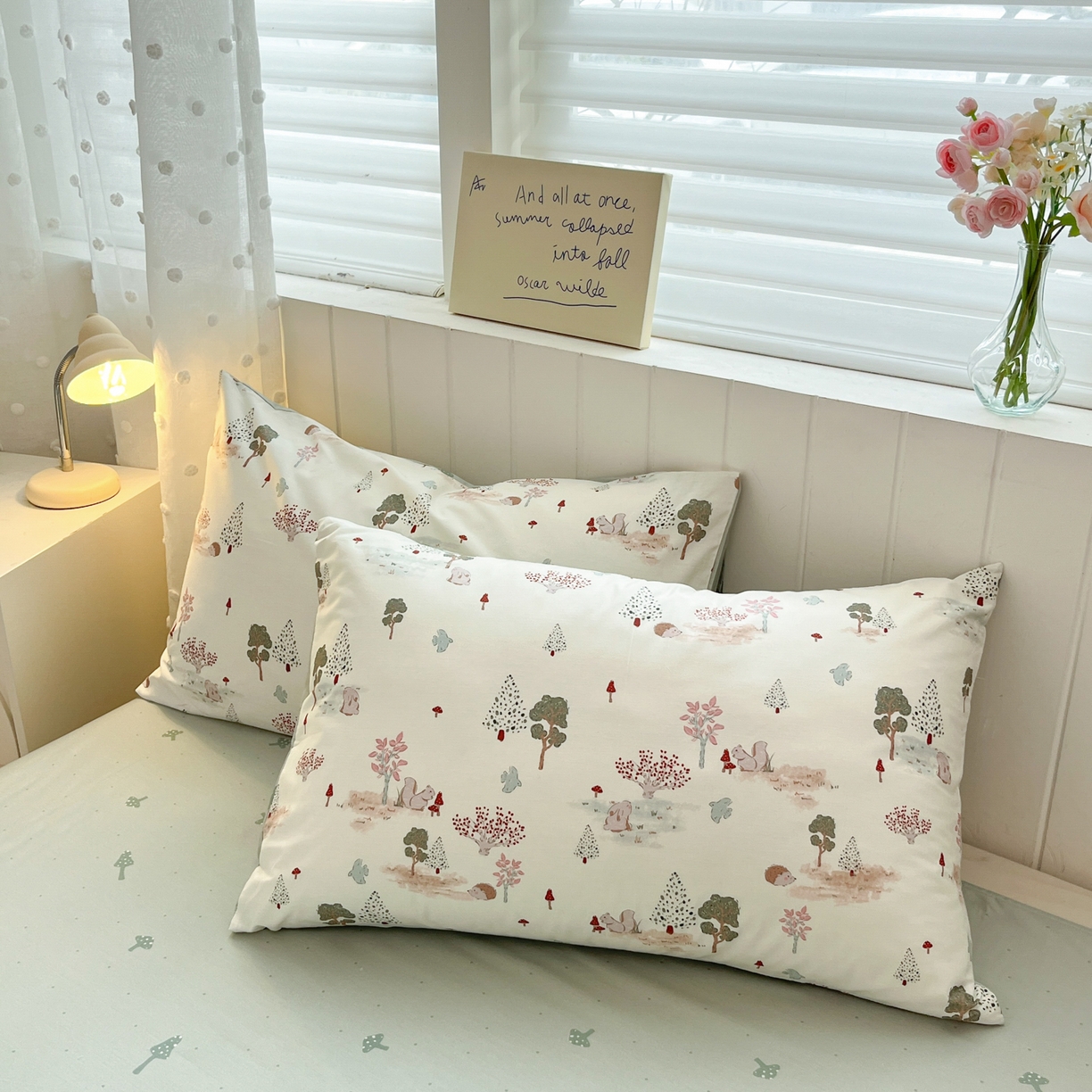 91家纺网 家纺一手货源 找家纺 晨希家居 2026春夏新款全棉纯棉小清新多规格四件套 松果梦