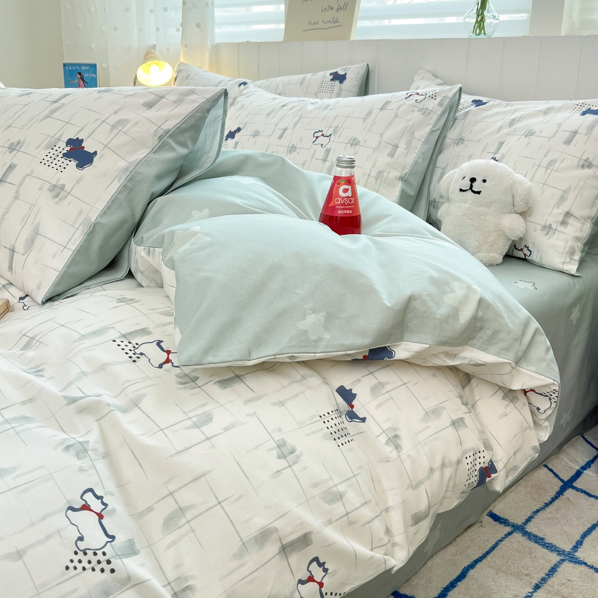 91家纺网 家纺一手货源 找家纺 晨希家居 2026春夏新款全棉纯棉小清新多规格四件套 可爱嘟嘟