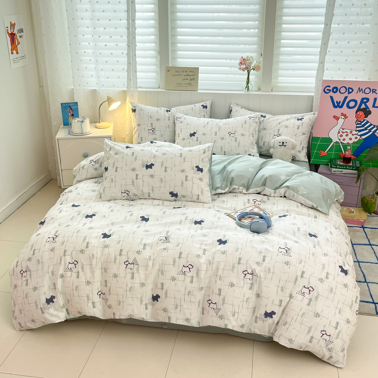 91家纺网 家纺一手货源 找家纺 晨希家居 2026春夏新款全棉纯棉小清新多规格四件套 可爱嘟嘟