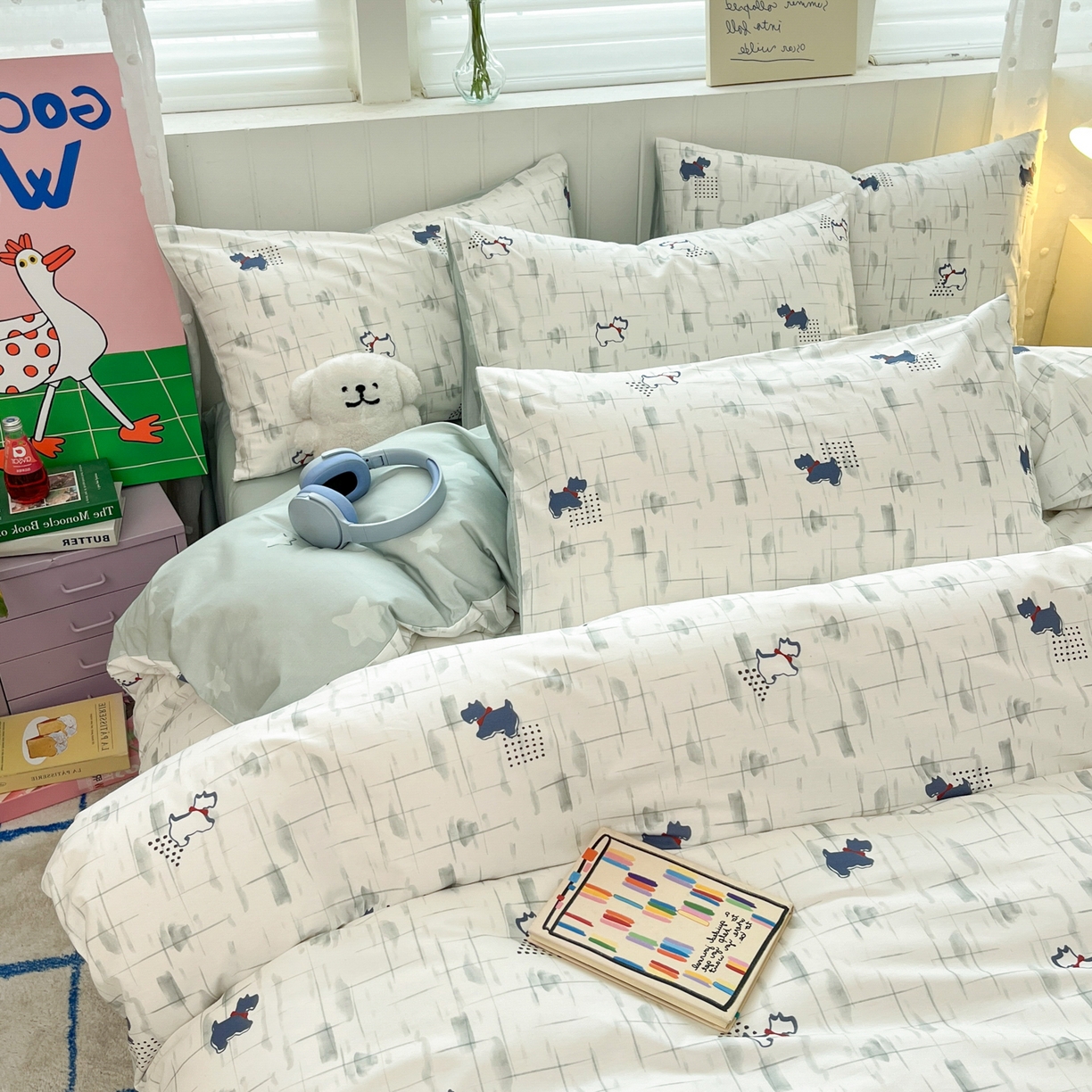 91家纺网 家纺一手货源 找家纺 晨希家居 2026春夏新款全棉纯棉小清新多规格四件套 可爱嘟嘟