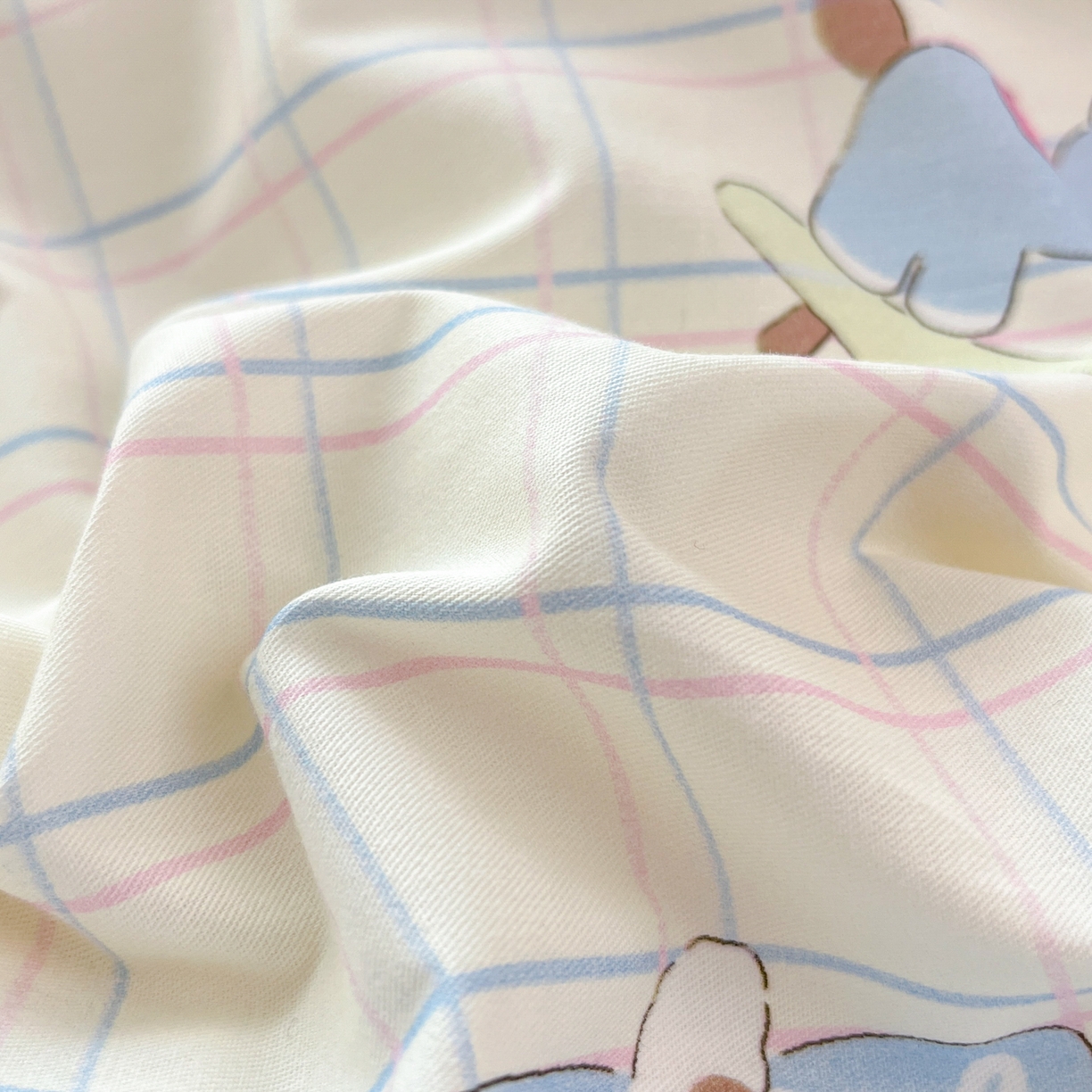 91家纺网 家纺一手货源 找家纺 晨希家居 2026春夏新款全棉纯棉小清新多规格四件套 可爱多多