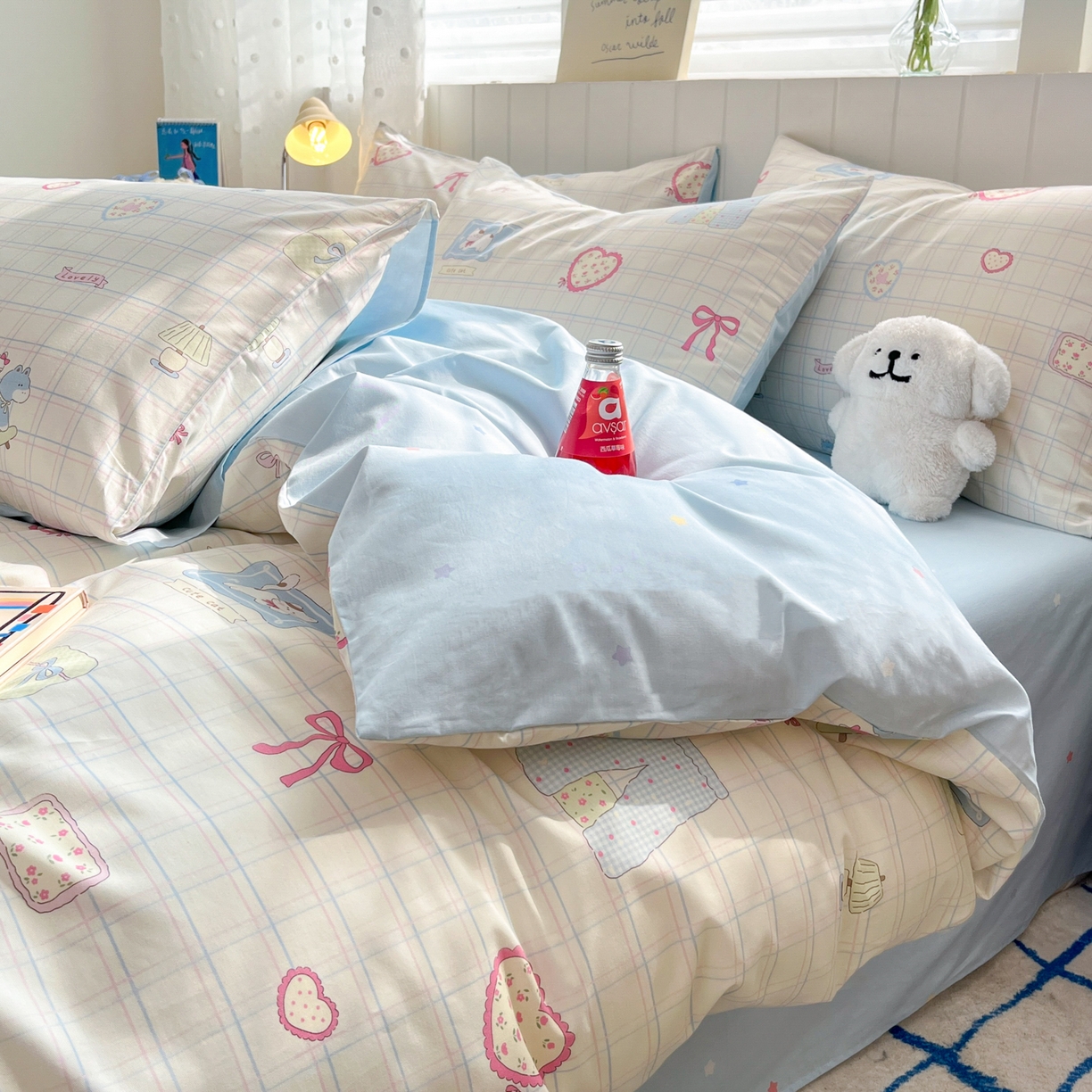 91家纺网 家纺一手货源 找家纺 晨希家居 2026春夏新款全棉纯棉小清新多规格四件套 可爱多多