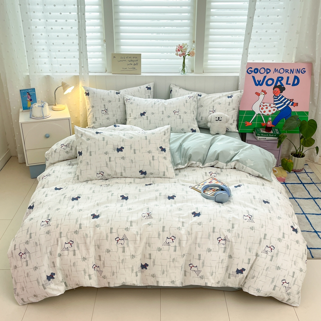 91家纺网 家纺一手货源 找家纺 晨希家居 2026春夏新款全棉纯棉小清新多规格四件套 可爱嘟嘟