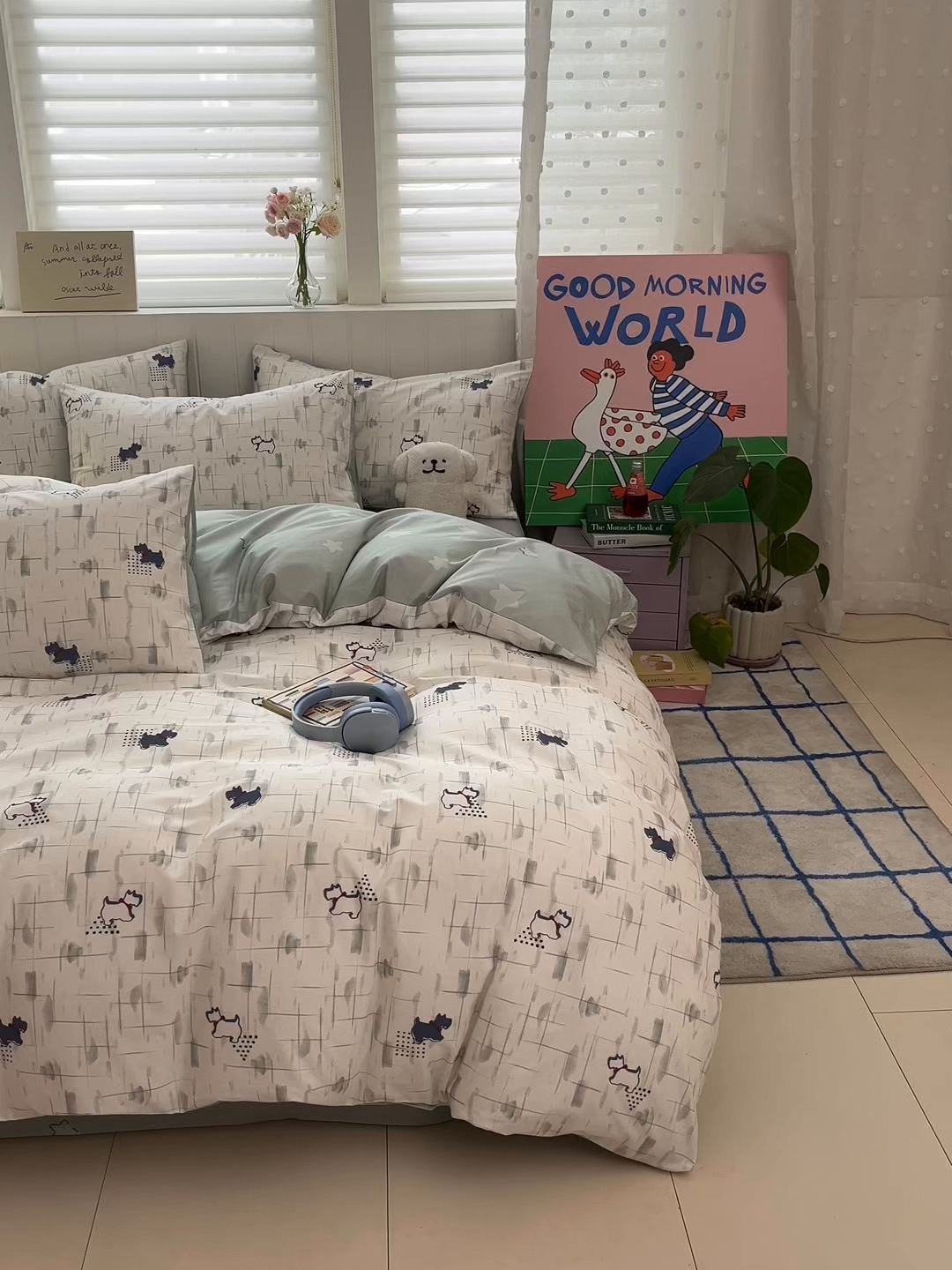 91家纺网 家纺一手货源 找家纺 晨希家居 2026春夏新款全棉纯棉小清新多规格四件套 可爱嘟嘟