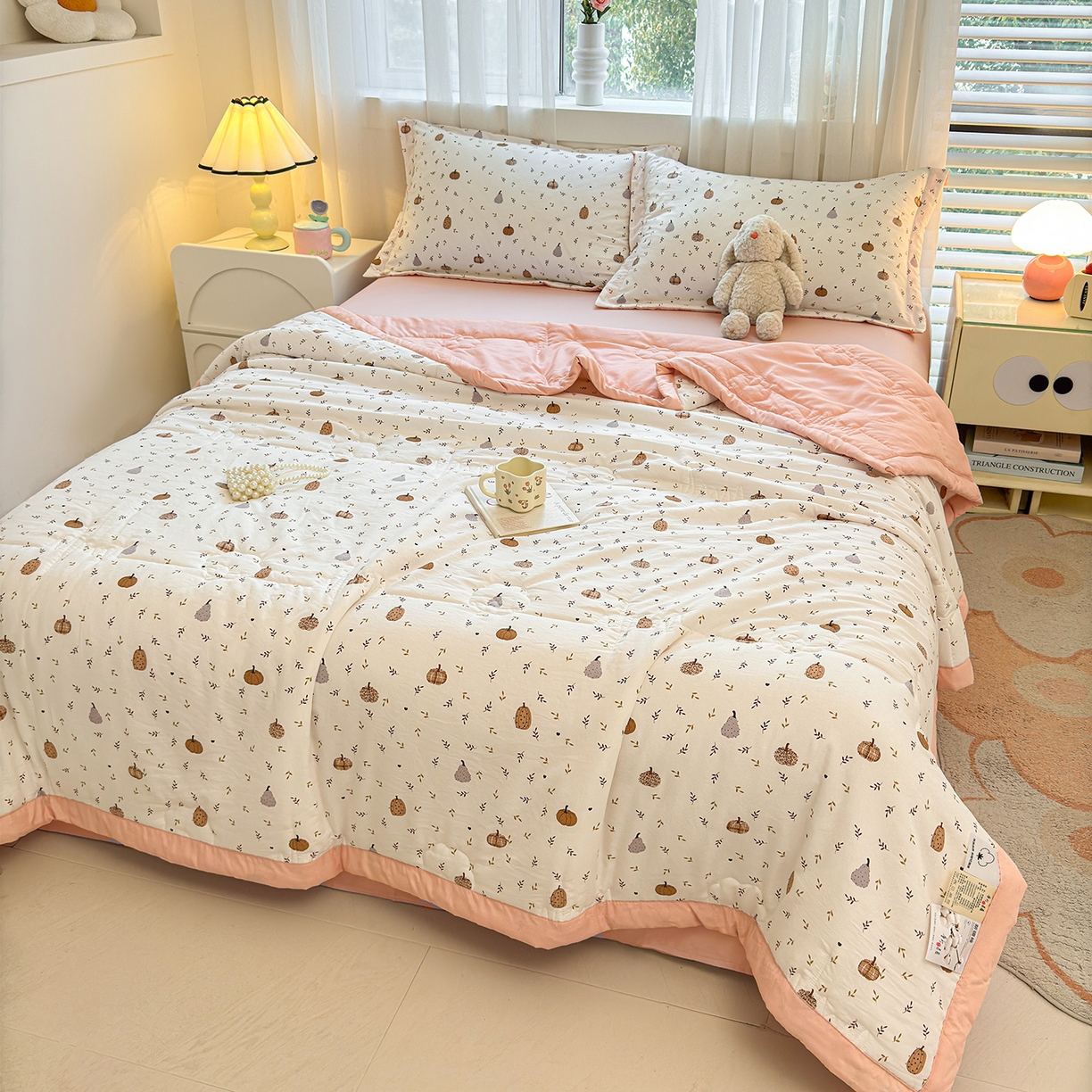 91家纺网 家纺一手货源 找家纺 （总） 2026新款A类新疆棉花夏凉被加宽包边水洗棉卡通印花吸湿透气棉花夏被空调被