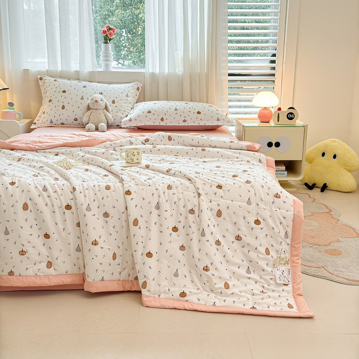 91家纺网 家纺一手货源 找家纺 （总） 2026新款A类新疆棉花夏凉被加宽包边水洗棉卡通印花吸湿透气棉花夏被空调被