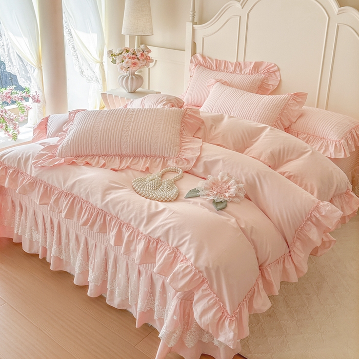 91家纺网 家纺一手货源 找家纺 （总）瑞宝 2026新款全棉水洗棉床盖四件套-初夏 严格控价。利润不低于90 除平台优惠券