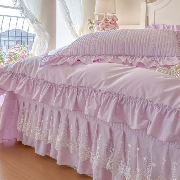 91家纺网 家纺一手货源 找家纺 瑞宝 2026新款全棉水洗棉床盖四件套-初夏 严格控价。利润不低于90 除平台优惠券 梦幻紫