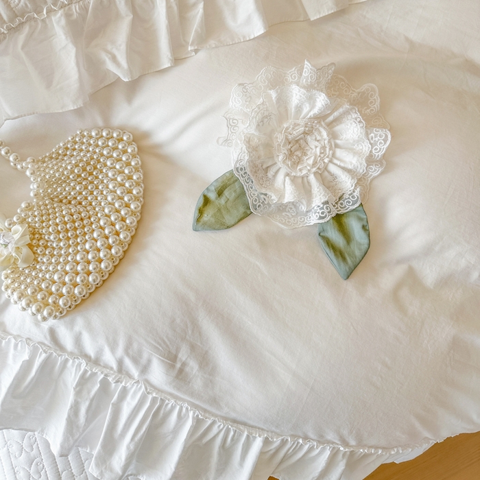 91家纺网 家纺一手货源 找家纺 瑞宝 2026新款全棉水洗棉床盖四件套-初夏 严格控价。利润不低于90 除平台优惠券 奶油白