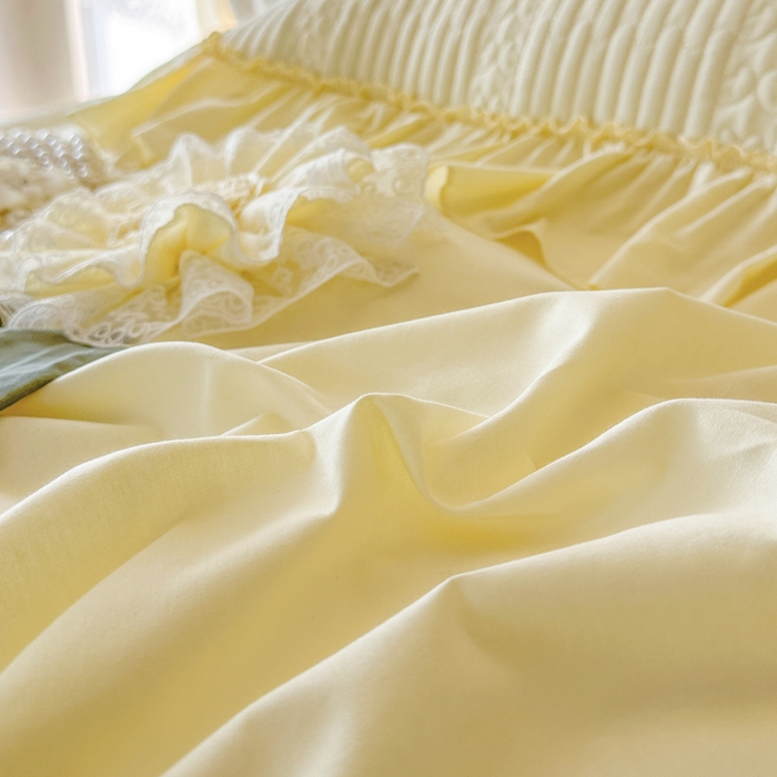 91家纺网 家纺一手货源 找家纺 瑞宝 2026新款全棉水洗棉床盖四件套-初夏 严格控价。利润不低于90 除平台优惠券 奶油黄