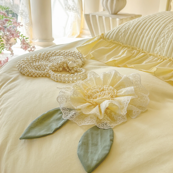 91家纺网 家纺一手货源 找家纺 瑞宝 2026新款全棉水洗棉床盖四件套-初夏 严格控价。利润不低于90 除平台优惠券 奶油黄